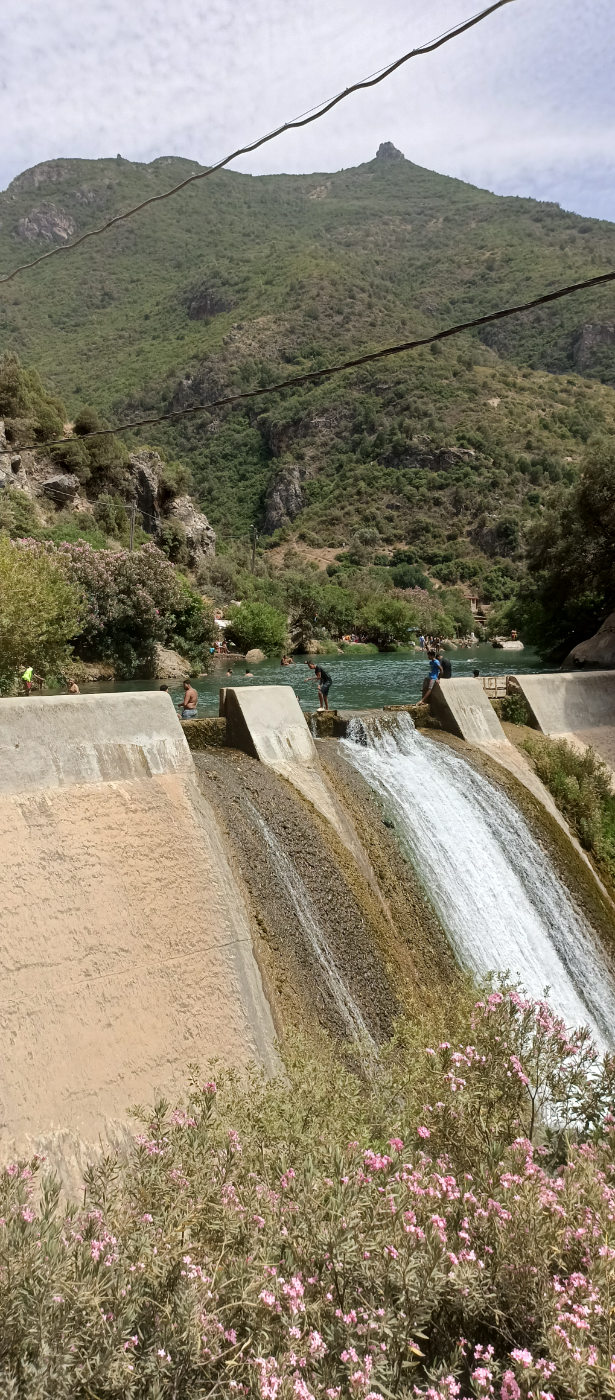 Akchour waterfall and mountain river