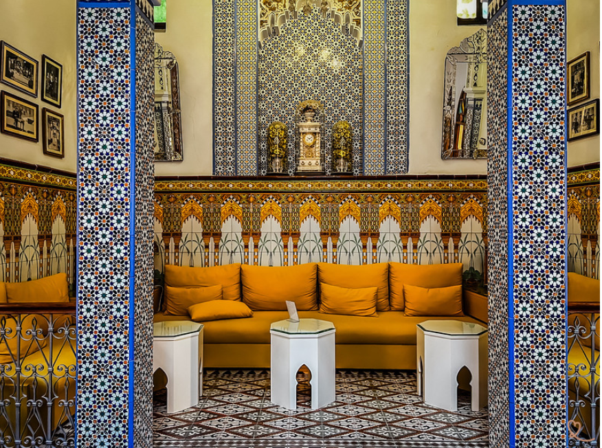 Traditional Moroccan riad interior