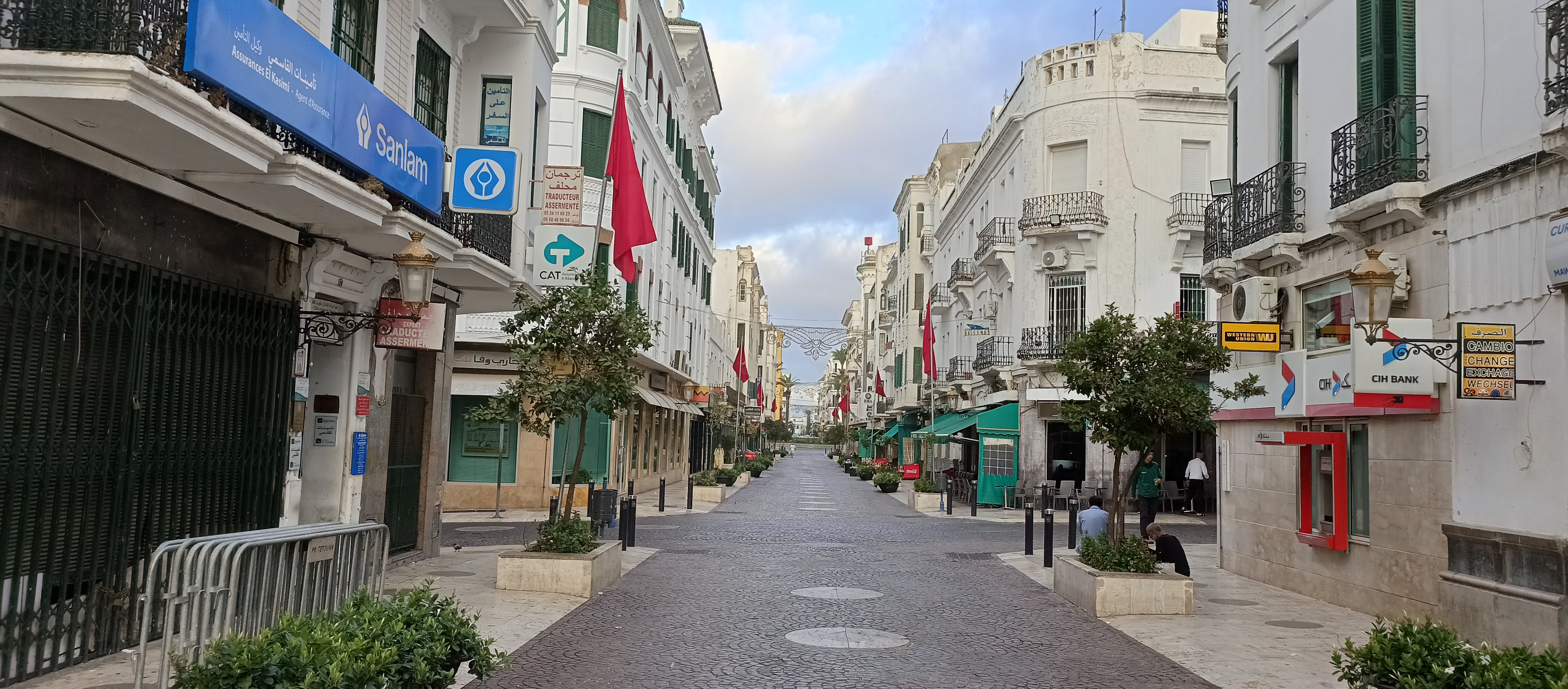 Tetouan white-walled street